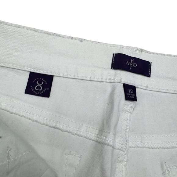 NYDJ Lift X Tuck Women's Crop White Denim Pants, Size 12 NWOT - Picture 6 of 11